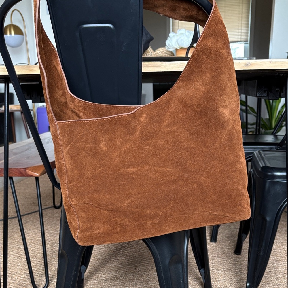 Quince Slouchy Suede Shoulder Bag in Italian Leather